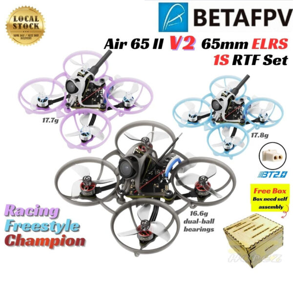 BetaFPV Air65 II V2 Brushless Whoop Quadcopter ELRS 65mm 1S Lightweight Champion Racing Freestyle+RMaster Pocket