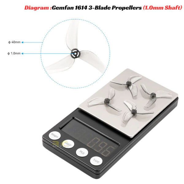 Gemfan 1614 40mm 1.6Inch 3 Blade Propeller 1.0mm Shaft For BetaFPV Air75 II 0802 Motor 2Pair(4Pcs)/6Pair(12Pcs) BT1614