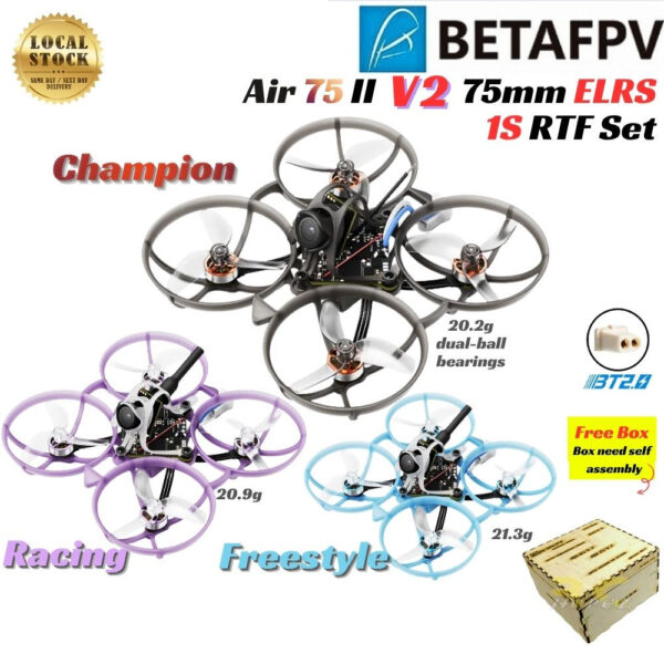 BetaFPV Air75 II V2 Brushless Whoop Quadcopter ELRS 75mm 1S Lightweight Champion Racing Freestyle+RMaster Pocket