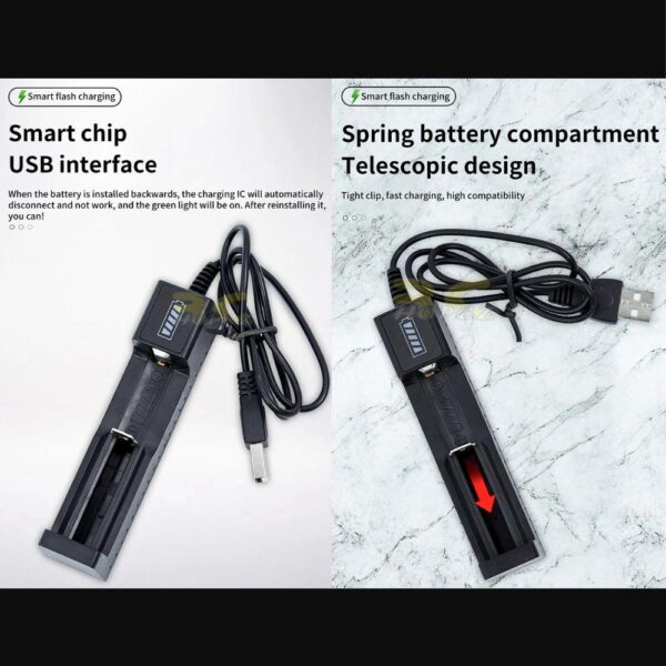 Universal Intelligent Battery Charging 1 Port Charger 3.7V USB Rechargeable Lithium Battery Charger for 18650 14500 1634