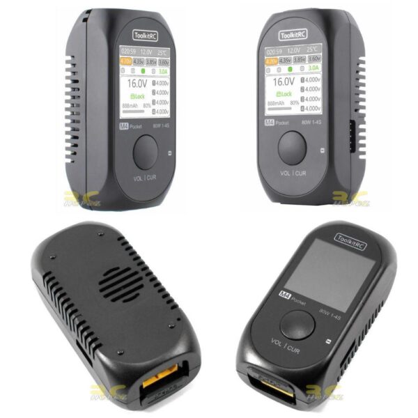 4a2022e6205854ef5ddeac69eb0d6b54.jpeg ToolkitRC M4 Pocket 80W 5A 1-4S Compact Balance Charger w/Built-In USB-C Input/Output for Lipo LiHV LiFe/SC100(Optional)