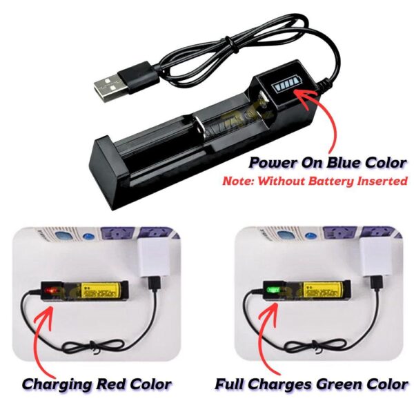 Universal Intelligent Battery Charging 1 Port Charger 3.7V USB Rechargeable Lithium Battery Charger for 18650 14500 1634