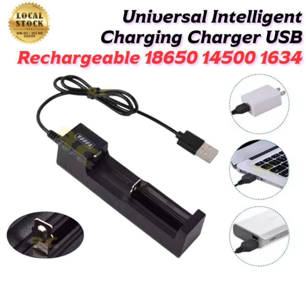 c03a96dc15c5a6957dd683f2f458762c.jpeg Universal Intelligent Battery Charging 1 Port Charger 3.7V USB Rechargeable Lithium Battery Charger for 18650 14500 1634
