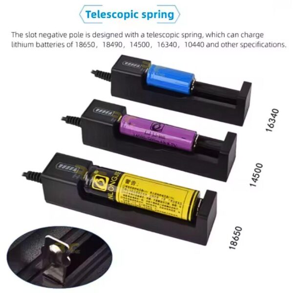 Universal Intelligent Battery Charging 1 Port Charger 3.7V USB Rechargeable Lithium Battery Charger for 18650 14500 1634