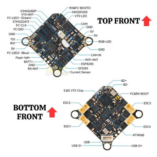 BetaFPV Matrix II 1S 5in1 26×26mm AIO Flight Controller 12A ESC ELRS 2.4G For Air65II 75II Meteor65/75 Pro BT-Matrix V2