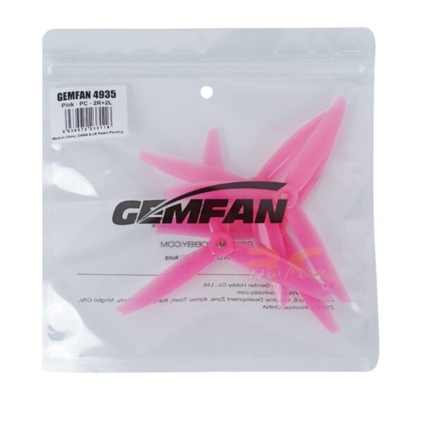 Gemfan 4935 4.9 Inch 3 Blade Propeller For Motor 2207 5mm Hole FPV Racing Drone (2 Pairs/4Pcs) Gem4935-3