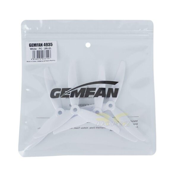 Gemfan 4935 4.9 Inch 3 Blade Propeller For Motor 2207 5mm Hole FPV Racing Drone (2 Pairs/4Pcs) Gem4935-3