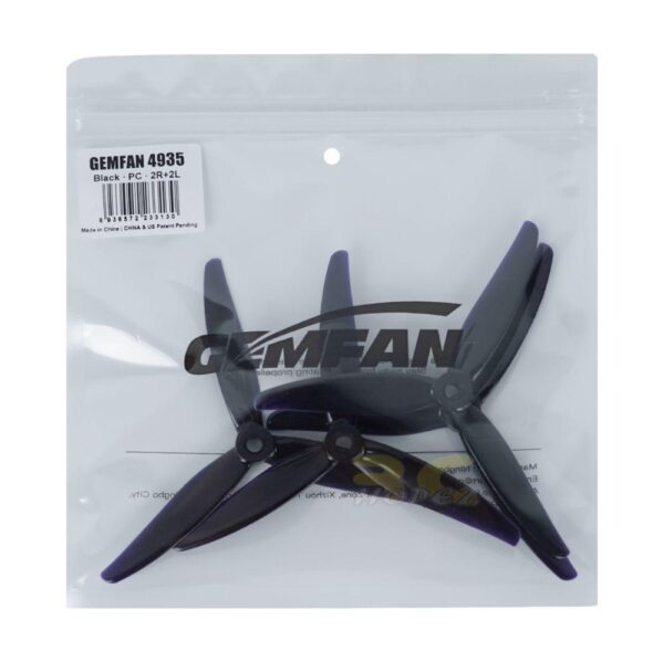 Gemfan 4935 4.9 Inch 3 Blade Propeller For Motor 2207 5mm Hole FPV Racing Drone (2 Pairs/4Pcs) Gem4935-3