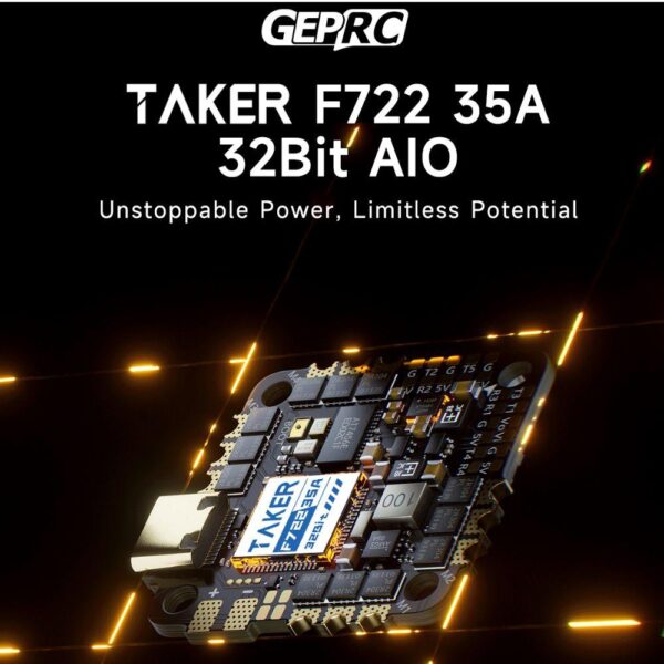 GEPRC TAKER F722 35A 32Bit AIO 2-6S Support INAV PWM 128K 25.5×25.5mm For Cinebot25 V2 DJI O4  FPV Drone GEP8181