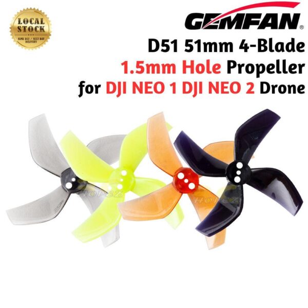 eb6a48e4d3925b19deb8879d0abfd7e6.jpeg Gemfan D51 51mm 2Inch 4 Blade 1.5mm Hole Ducted Cinewhoop Propeller for DJI NEO 1 DJI NEO 2 Drone(4 pairs /8pcs)