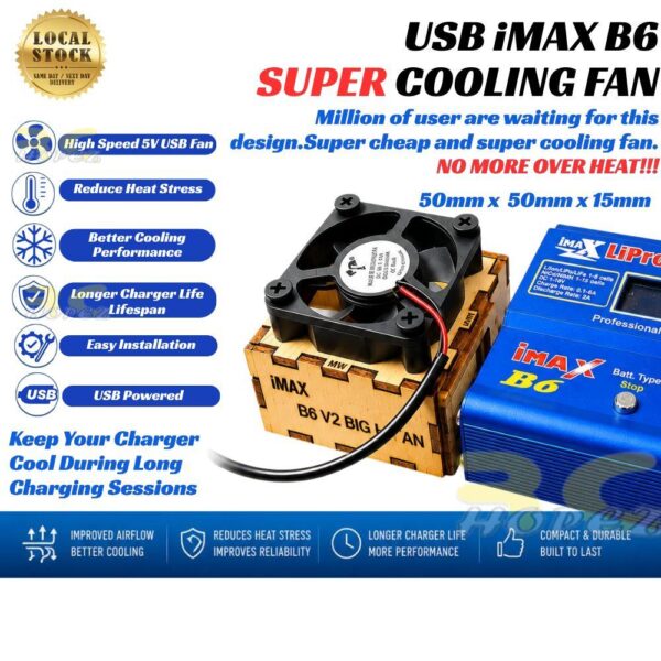 22ff8017e2648e8c971fb720293bbcc2.jpeg USB iMAX B6 Cooling Fan Better Stable Balance 50x50x15mm + Free 4pcs Screw YJ-5010