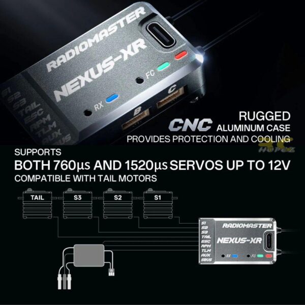 6ea97887d2d755700b6d5d54e9a6cc4e.jpeg RadioMaster Nexus-XR Helicopter Flight Controller ICM42688P 6-axis Integrated 2.4GHz ELRS RX For RC Helicopter TX-Nexus
