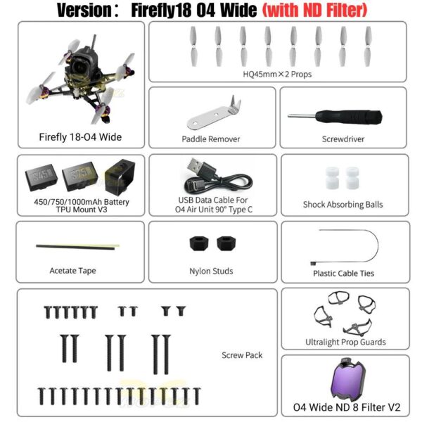 7cde17de50b5c3ec7ffaf2d7498ec739.jpeg Flywoo Firefly18 1S Nano Baby V3 W/ DJI O4 Wide / Without O4 Ultralight Tiny Racing Drone BNF DJI/ELRS 2.4G