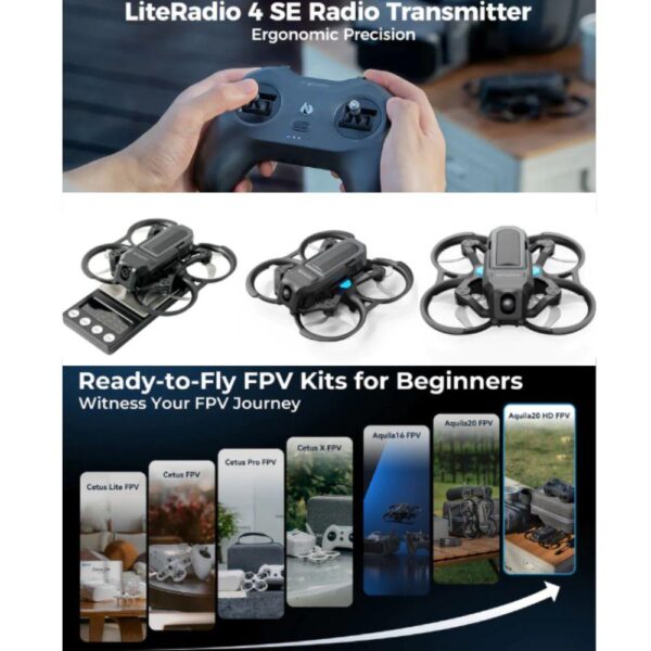 BetaFPV Aquila20HD 2S Digital FPV Kit Brushless LiteRadio 4 SE Radio+VR04HD Goggles+2Pcs HV 1100Mah Battery RTF