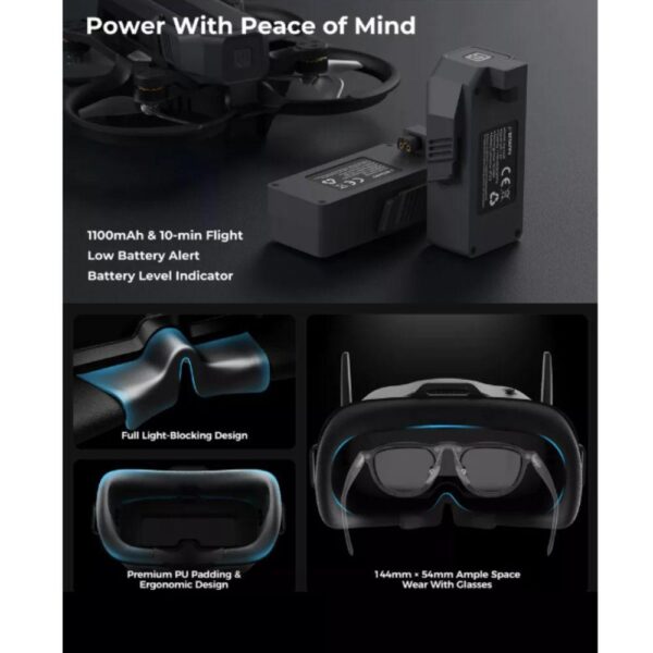 BetaFPV Aquila20HD 2S Digital FPV Kit Brushless LiteRadio 4 SE Radio+VR04HD Goggles+2Pcs HV 1100Mah Battery RTF