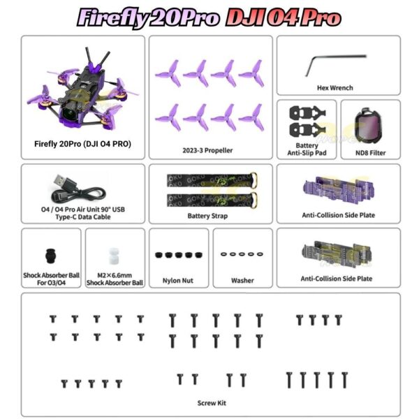 e959d60ba254e824e9ce61ae767d15f3.jpeg Flywoo Firefly 20PRO 4S DJI O4 / O4 Wide / WTFPV Without Camera VTX 2 Inch PNP/ELRS 2.4G Micro Freestyle FPV Drone Firefly20-O4