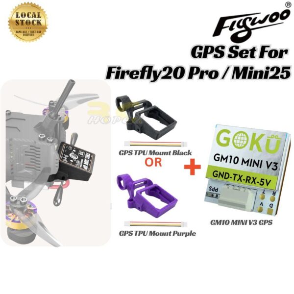 Flywoo Firefly 20PRO / 25MINI GPS Set GM10 Mini V3 GPS + GPS TPU Mount Color Black/Purple FW-GPS-SET
