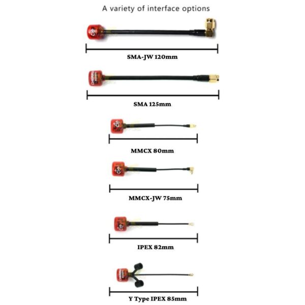 Rush Cherry V2 1.8dBi 5.8G Antenna II SMA MMCX Angle UFL Y-shape UFL RHCP Analog / LHCP Digital FPV Antenna CherryN-ll
