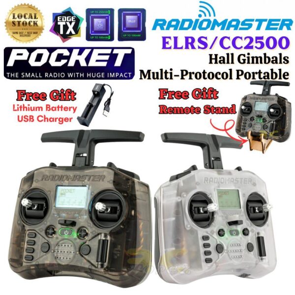 347a2fdd6c4e72a02ab9ed6a8a0cdf8d.jpeg Radiomaster Pocket Portable Lightweight 2.4GHz 16CH Hall Gimbals Sensor CC2500/ ELRS EdgeTX (Mode2 Left) TXN-Pocket
