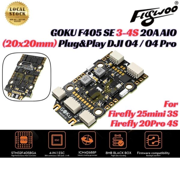 Flywoo GOKU F405 HD SE 3-4S 20A AIO Plug and Play O4/ O4 Pro 20x20mm for Firefly 20Pro / 25mini Micro FPV Drone FW5268