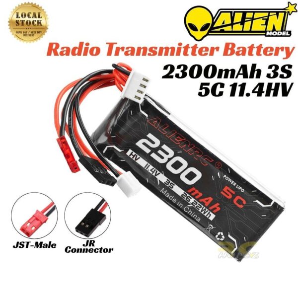 Alienmodel 3S 11.4HV 2300mAh 5C Lipo LiHV Battery For for HV X9D AT9S AT10II FUTABA FF9 10 Transmitter AL2300/5C-3S