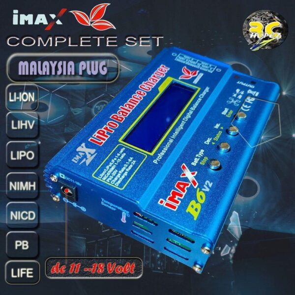 ecb2641a994a8bbd170b3e3ad0f41d2a.jpeg IMAX B6 V1 V2 80W Balance Charger LiPo LiHv Lilo LiFe 1-6S NiHM/Cd & Pb With 15V Adapter For RC Drone Aeroplane Boat Car