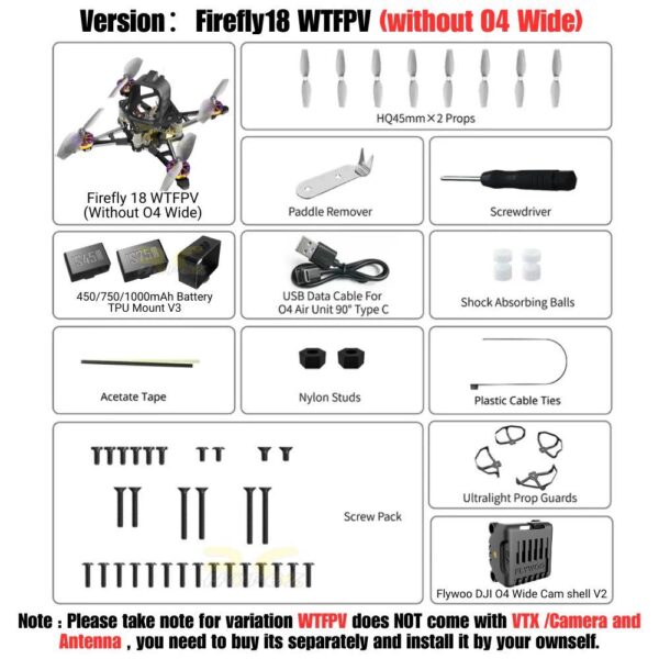 Flywoo Firefly18 1S Nano Baby V3 W/ DJI O4 Wide / Without O4 Ultralight Tiny Racing Drone BNF DJI/ELRS 2.4G