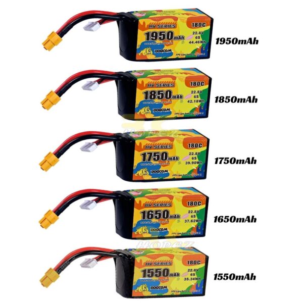 4bf86118700f2d80c2c4351fa49c1a44.jpeg Dogcom 1950mAh 1850mAh 1750mAh 1650mAh 1550mAh 180C HV Series 6S 22.8V Lipo Battery With XT60 Plug DCM-HV