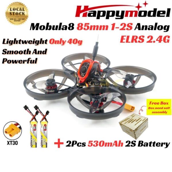 5089970503db4125066fe215fb9db9ca.jpeg Happymodel Mobula8 85mm 1-2S X12 ELRS V3.0 5IN1 AIO Micro Analog Whoop +RadioMaster Pocket/ T8L