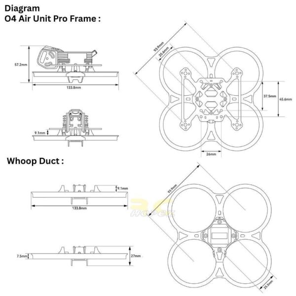 BetaFPV Pavo20 Pro II V2 Brushless Whoop Frame Whoop Duct Compatible For O4/O4 Pro/O4 Wide Air Unit FPV Drone BT-PV20 II