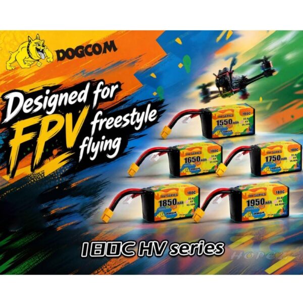 a4e442e4d57f6dd1172aed1488721a68.jpeg Dogcom 1950mAh 1850mAh 1750mAh 1650mAh 1550mAh 180C HV Series 6S 22.8V Lipo Battery With XT60 Plug DCM-HV