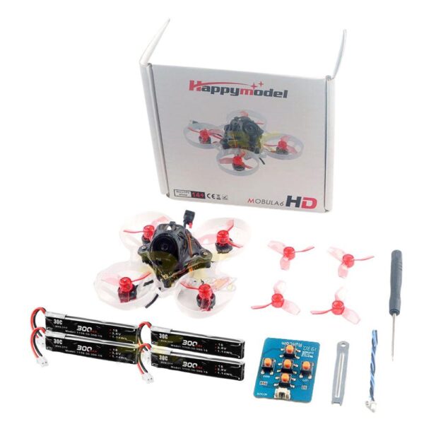 d12c17d5c8a7abd08590f6e6bfa42ca6.jpeg Happymodel Mobula6 HD 27g 65mm Crazybee F4 Lite 1S Whoop BNF w/Runcam Split3-lite 1080P HD DVR Camera – Flysky HP600-FL