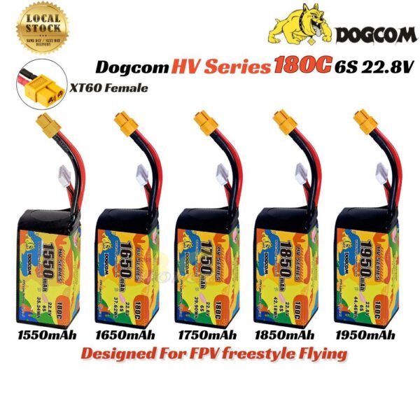 e1054932a149d439eea828ac45867fd2.jpeg Dogcom 1950mAh 1850mAh 1750mAh 1650mAh 1550mAh 180C HV Series 6S 22.8V Lipo Battery With XT60 Plug DCM-HV