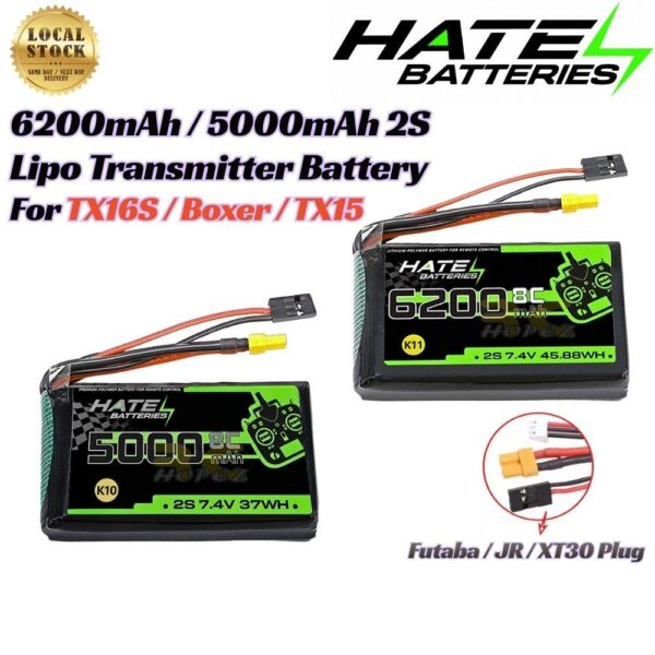 4af01f800846a849f3b1ae6232c66c3e.jpeg HATE K11 K10 6200mah 5000mah 2S 8C 7.4V Lipo Transmitter Battery with Futaba JR XT30 Plug For Boxer TX16S TX15