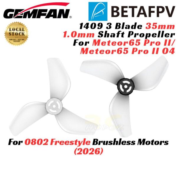 4c4026f4824bf65b0ecb894aa8b19bf0.jpeg Gemfan 1409 35mm 3 Blade Propeller 1.0mm Shaft For Meteor65 PRO II O4 /Meteor65 PRO II 0802 Motor (2Pair/6Pair) BT1409