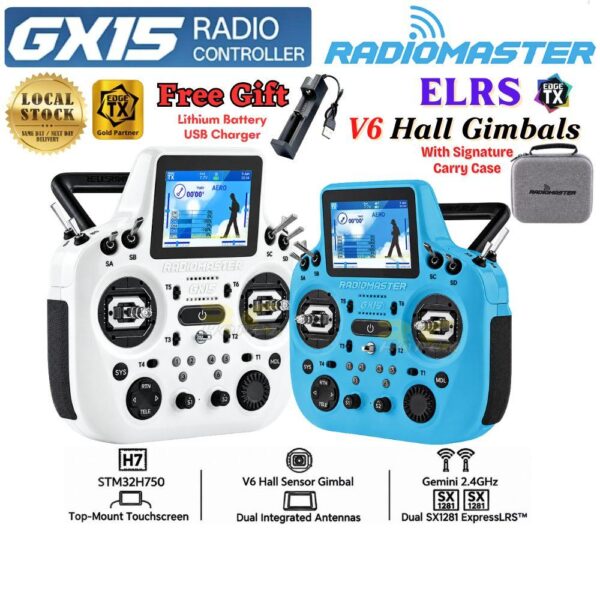 709724be3596eebe9705a48902f2f257-1.jpeg Radiomaster GX15 Radio Controller 16CH Dual 2.4GHz ELRS Gemini 3.5inch Color Touchscreen V6 Hall Gimbals(Mode 2) TX-GX15
